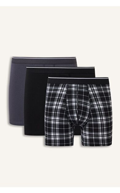 DeFacto Regular Fıt Şal Desenli Beli Lastikli 3'lü Boxer
