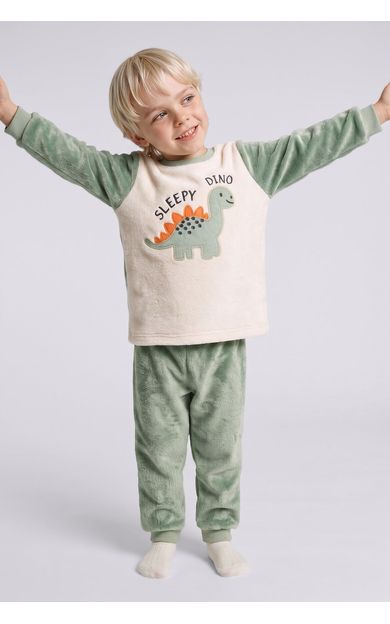 DeFacto Dinozor Baskılı Pelüş 2'li Pijama Takımı Erkek Bebek