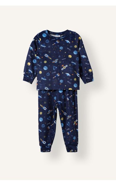 DeFacto Uzay Desenli Velur 2'li Pijama Takımı Erkek Bebek