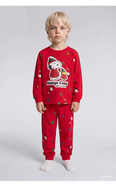 DeFacto Snoopy Lisanslı Baskılı 2'li Pijama Takımı Erkek Bebek