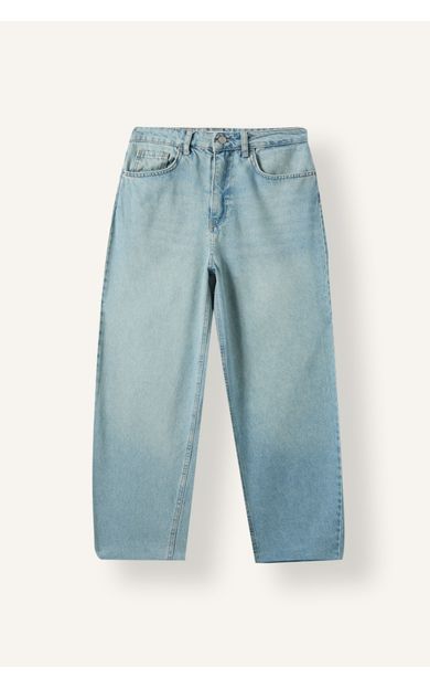 DeFacto %100 Pamuk Barrel Fit Normal Bel Jean Pantolon İndigo