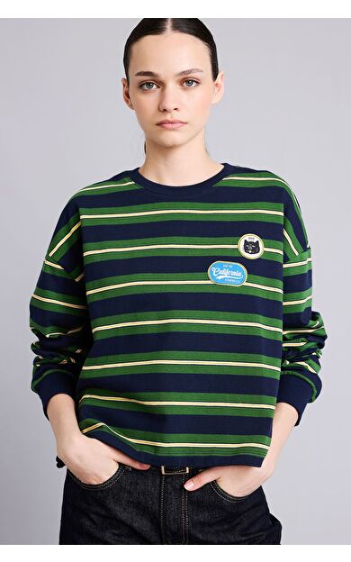 DeFacto Loose Fıt Bisiklet Yaka Sweatshirt