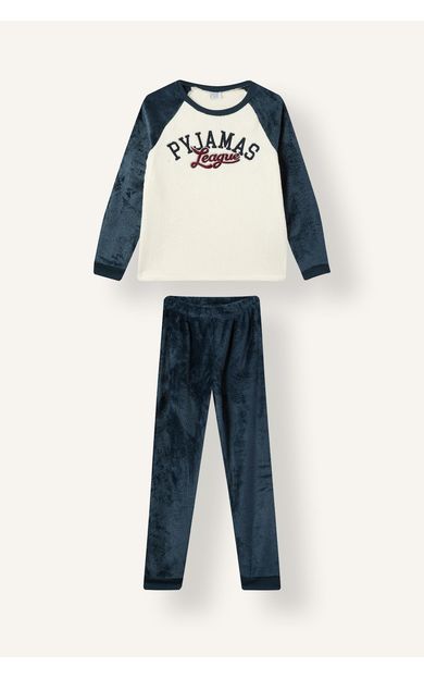 DeFacto Pelüş Yazı Detaylı 2'li Pijama Takımı Erkek Çocuk