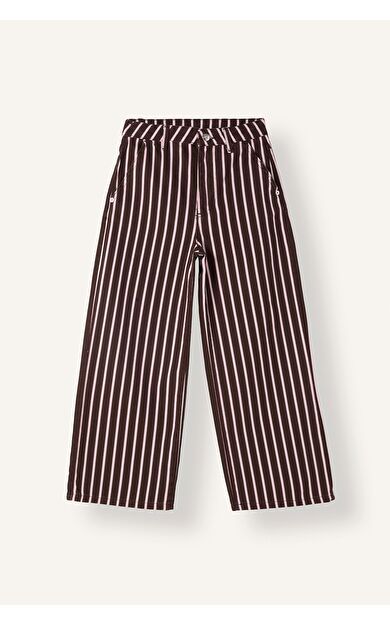 DeFacto Wide Leg Çizgili Gabardin Pantolon Kız Çocuk