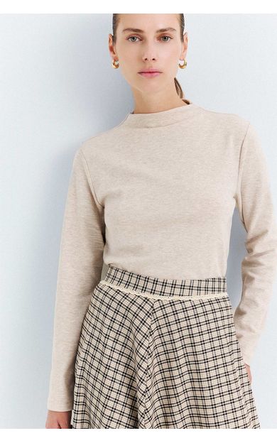 DeFacto Slim Fit Yarım Balıkçı Yaka Fitilli Kaşkorse Uzun Kollu Tişört