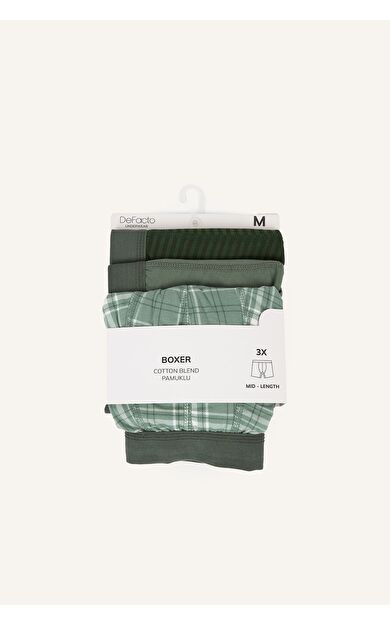 DeFacto Regular Fıt Desenli Beli Lastikli 3'lü Boxer