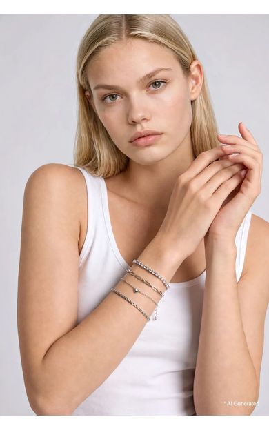 DeFacto Kadın Gümüş Rengi Çeşitli Zincir Ve Taş Detaylı 4'lü Bileklik