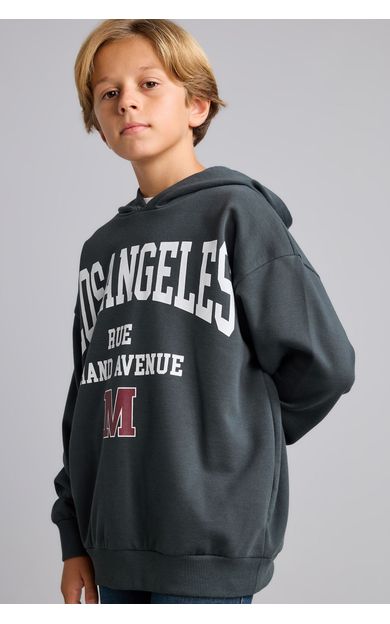 DeFacto Overshırt Fıt Bisiklet Yaka İçi Yumuşak Tüylü Kalın Sweatshirt Kumaşı Sweatshirt Erkek Çocuk