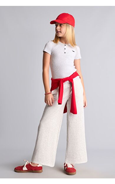DeFacto Fitilli Örme Wide Leg Kız Çocuk Pantolon