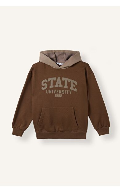 DeFacto Overshırt Fıt Kapüşonlu İçi Yumuşak Tüylü Kalın Sweatshirt Erkek Çocuk