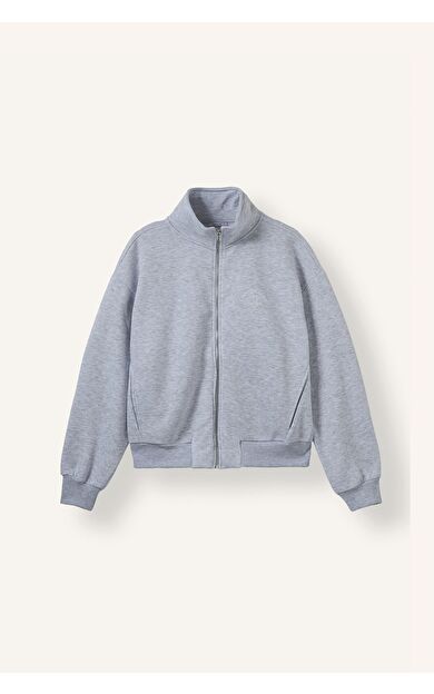 DeFacto Regular Fit Yarım Balıkçı Yaka Fermuarlı Cepli Sweatshirt Hırka