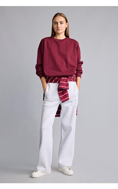 DeFacto Okula Dönüş Beli Lastikli Straight Fit Kalın Sweatshirt Kumaşı Pantolon