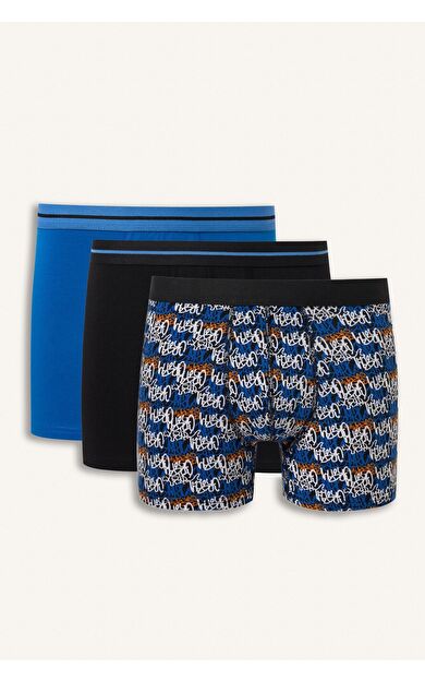 DeFacto Regular Fıt Desenli Beli Lastikli 3'lü Boxer