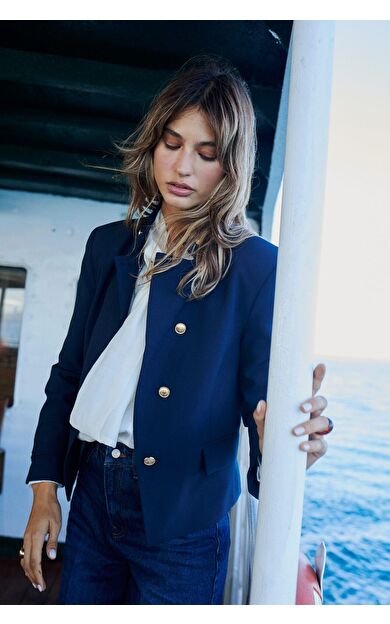 DeFacto Regular Fıt Dik Yaka Blazer Ceket