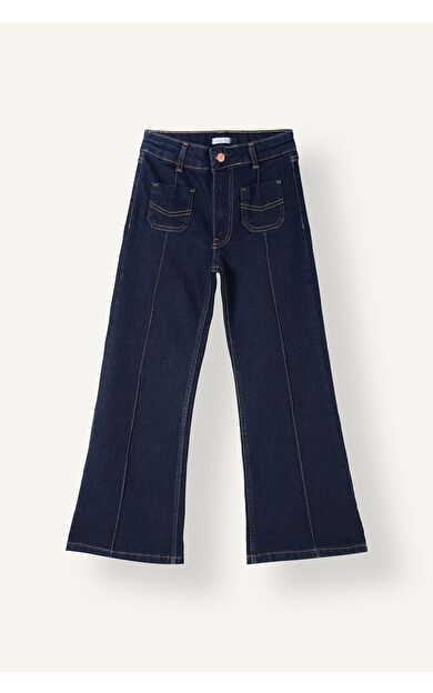DeFacto Flare Fit Ön Dikişli Cepli Jean Pantolon Kız Çocuk