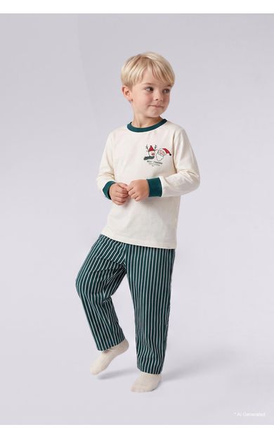 DeFacto 30/1 FORMA - FLANEL 2'li Dokuma Pijama Erkek Bebek