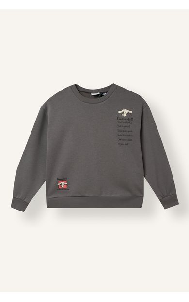 DeFacto Cinnamoroll Relax Fıt Bisiklet Yaka İçi Yumuşak Tüylü Kalın Sweatshirt Kumaşı Sweatshirt Kız Çocuk