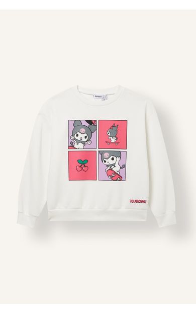 DeFacto Kuromı Relax Fıt Bisiklet Yaka İçi Yumuşak Tüylü Kalın Sweatshirt Kız Çocuk