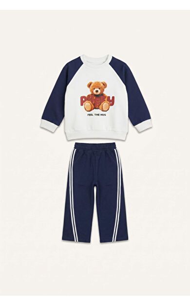 DeFacto Regular Fit Ayıcıklı Uzun Kollu Üst Lastikli Paça Alt 2'li Takım Kız Bebek