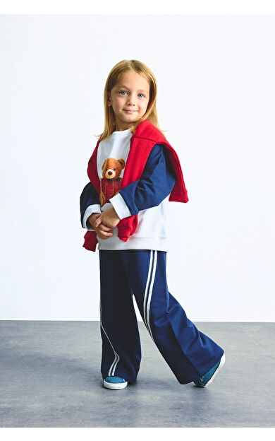 DeFacto Regular Fit Ayıcıklı Uzun Kollu Üst Lastikli Paça Alt 2'li Takım Kız Bebek