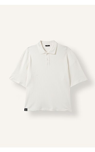 DeFacto Boxy Fit Polo Yaka Fitilli Kaşkorse Düğmeli Kısa Kollu Tişört