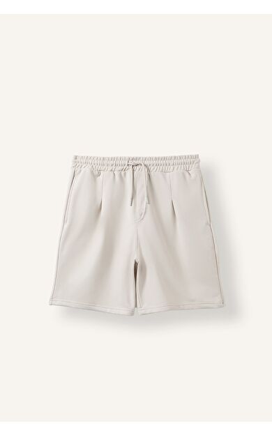 DeFacto Beli Lastikli Bağcıklı Baggy Fit Şort