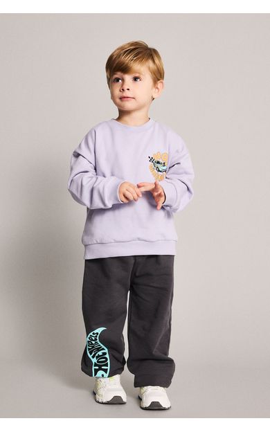 DeFacto Hot Wheels Lisanslı Baskılı Sweatshirt ve Eşofman Altı 2'li Takım Erkek Bebek