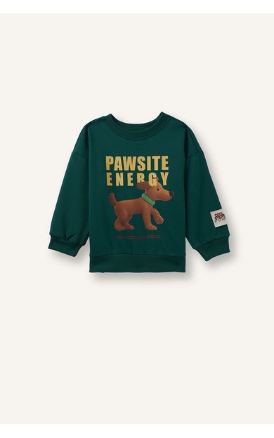 DeFacto Oversize Hayvan ve Yazı Baskılı Bisiklet Yaka Sweatshirt Erkek Bebek