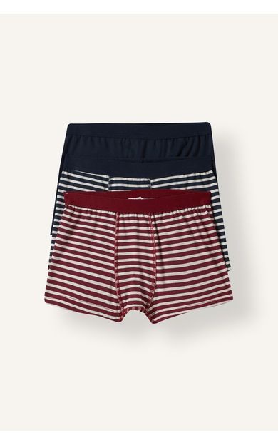 DeFacto Beli Lastikli Çizgili Penye 3'lü Boxer Erkek Çocuk