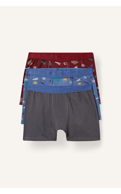 DeFacto Desenli Penye 3'lü Boxer Erkek Çocuk