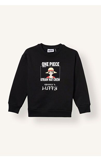 DeFacto One Pıece Bisiklet Yaka Baskılı Sweatshirt Erkek Çocuk