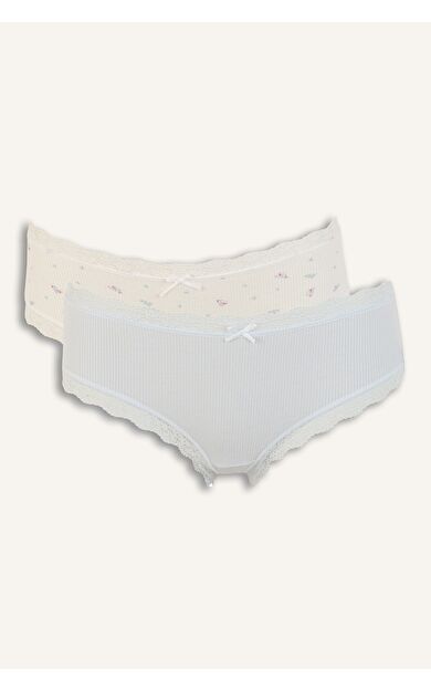 DeFacto Dantel ve Fiyonk Detaylı Ribana 2'li Slip Külot