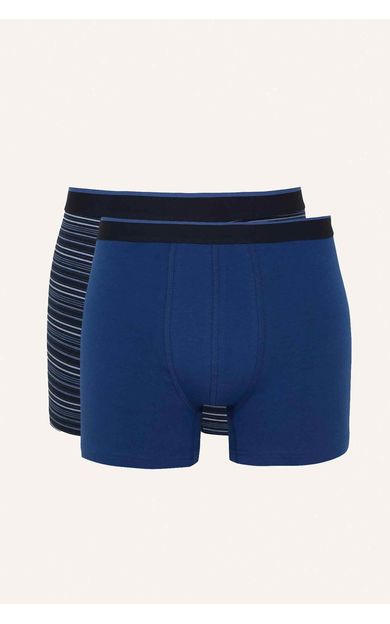 DeFacto Regular Fit Çizgili ve Düz 3'lü Boxer