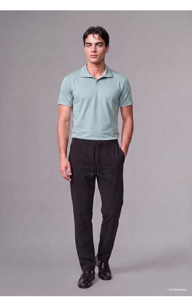 DeFacto Regular Fit Düğmesiz Resort Yaka Kısa Kollu Basic Polo Tişört Mavi