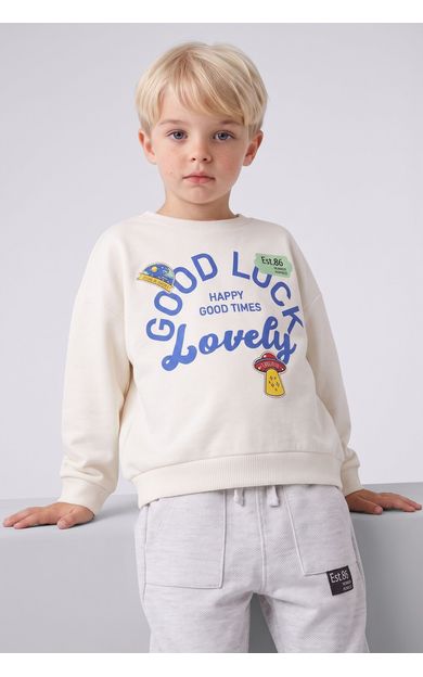 DeFacto Oversize Bisiklet Yaka Baskılı Sweatshirt Erkek Bebek