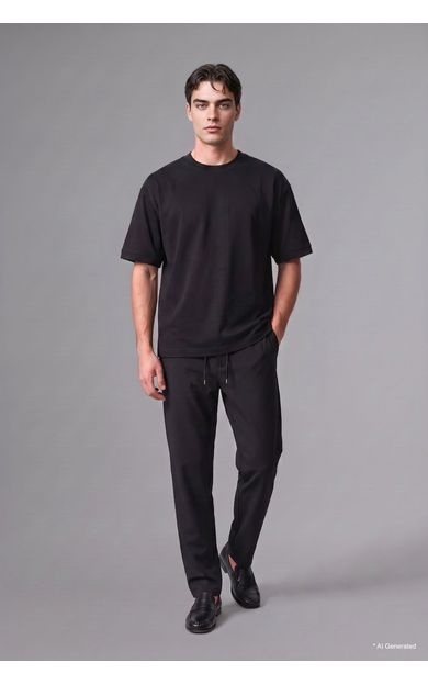 DeFacto Regular Fit Normal Kalıp Normal Bel Boru Paça Pantolon Siyah I4188AX26AUBK81