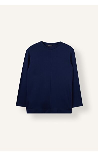 DeFacto Regular Fit Bisiklet Yaka Önü Dikiş Detaylı Uzun Kollu Tunik Basic Sweatshirt