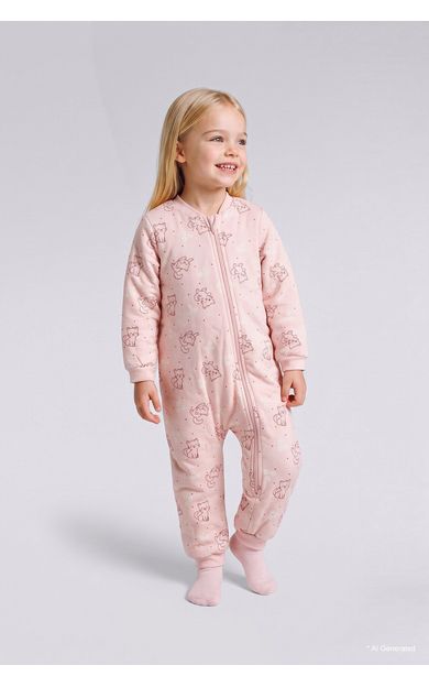 DeFacto Fermuarlı Hayvan Desenli Baskılı Uyku Tulumu Kız Bebek Pembe I4229A526WNPN105