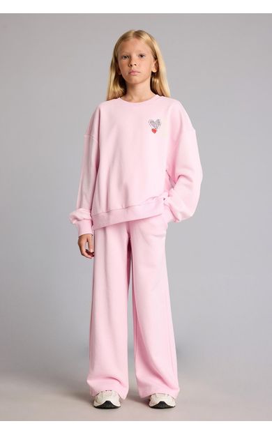 DeFacto Beli Bağcıklı Wide Leg Eşofman Altı Kız Çocuk Pembe I4344A826AUPN47