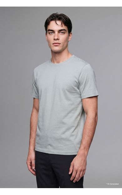 DeFacto Regular Fit Bisiklet Yaka Kısa Kollu Basic Tişört Mavi