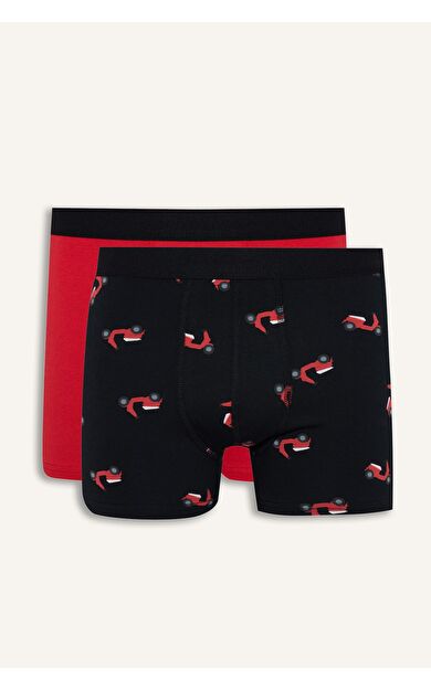 DeFacto Regular Fit Figür Desenli Beli Lastikli 2'li Boxer