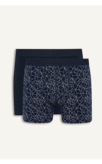 DeFacto Regular Fit Geometrik Desenli Beli Lastikli 2'li Boxer