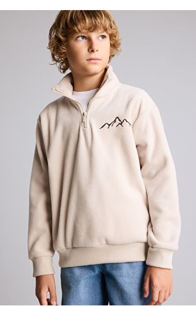 DeFacto Oversıze İçi Yumuşak Tüylü Polar Sweatshirt Erkek Çocuk