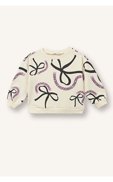 DeFacto Baskılı Bisiklet Yaka Sweatshirt Kız Bebek