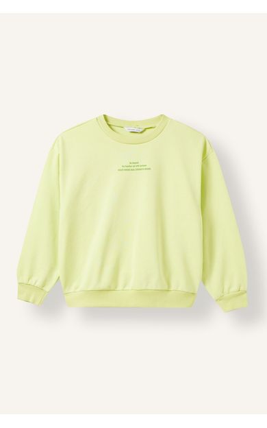 DeFacto Relaxed Fit Bisiklet Yaka Baskılı Sweatshirt Kız Çocuk