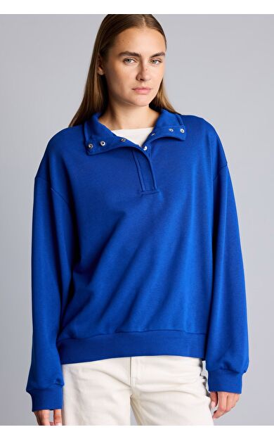 DeFacto Loose Fıt Yarım Fermuarlı Sweatshirt