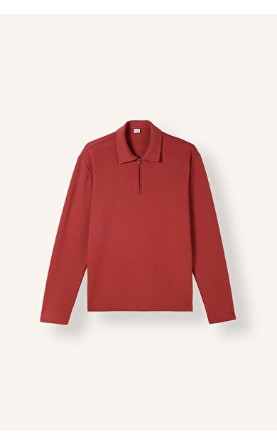 DeFacto Standart Fıt Polo Yaka Modal Sweatshirt