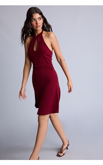 DeFacto Modern Fıt Halter Yaka Elbise