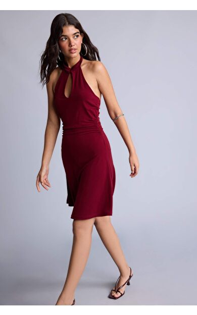 DeFacto Modern Fıt Halter Yaka Elbise