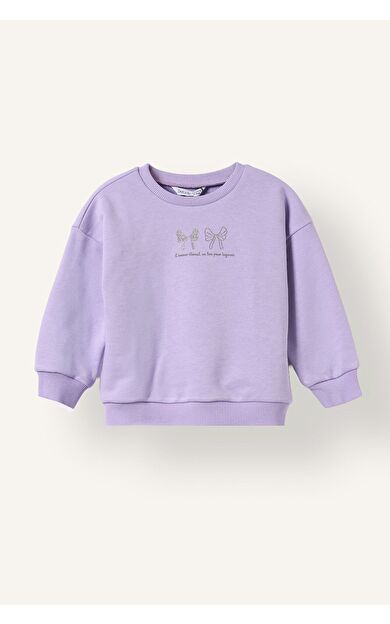 DeFacto Bisiklet Yaka Kalın Sweatshirt Kumaşı Sweatshirt Kız Bebek